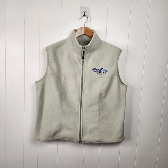 Vintage 90s Whistler Fleece Vest Full Zip 1990s Grunge Preppy Ski Winter Cabin - Picture 8 of 8